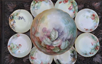 Breakfast with Hand-Painted Vintage Berry Bowls