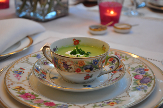 Sweet Pea Soup with Early Chives