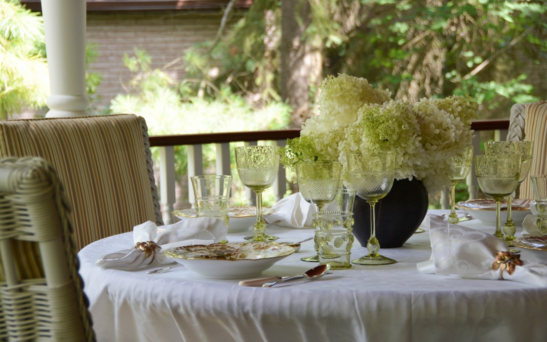 Aesthetic Movement Soup Plates on Porch