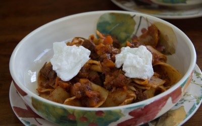Pappardelle with Pork Ragù and Burrata