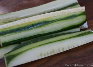 sliced cucumber