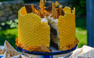 Honeycomb Cake with Sponge Toffee Garnish