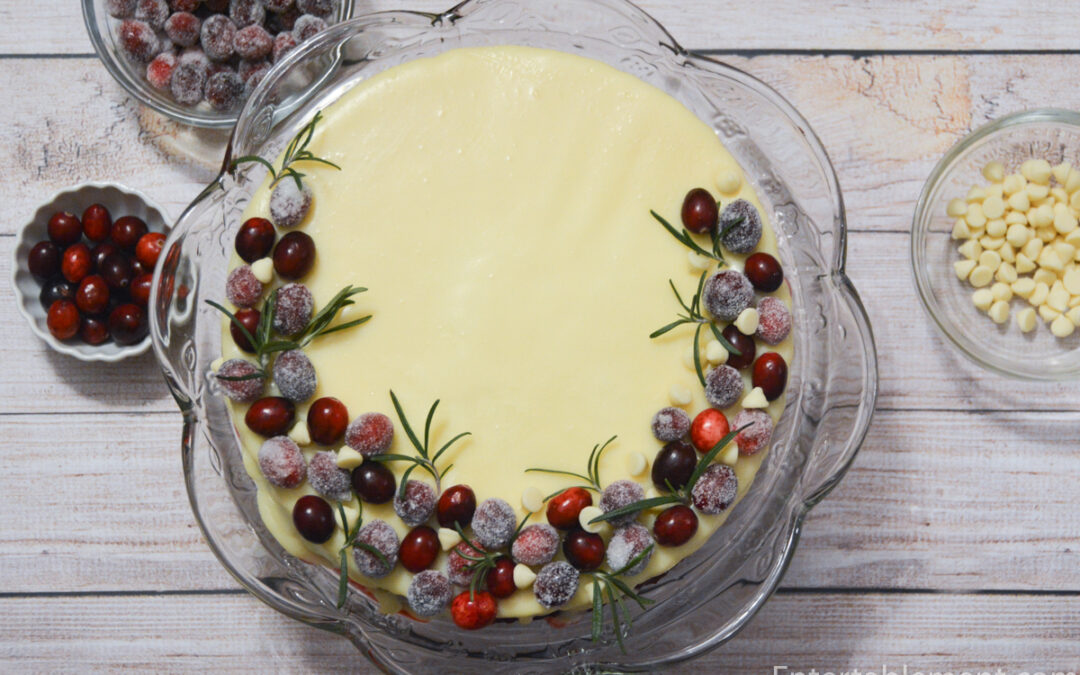 White Chocolate Cranberry Orange Cheesecake