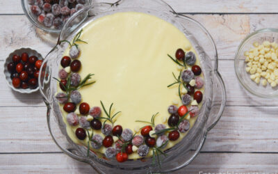 White Chocolate Cranberry Orange Cheesecake