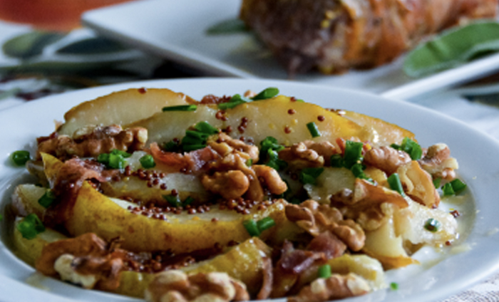 Sautéed Pears with Ginger Mustard Dressing