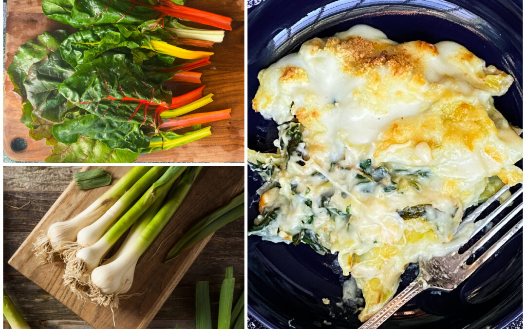 White Lasagne with Swiss Chard, Spinach and Gruyere