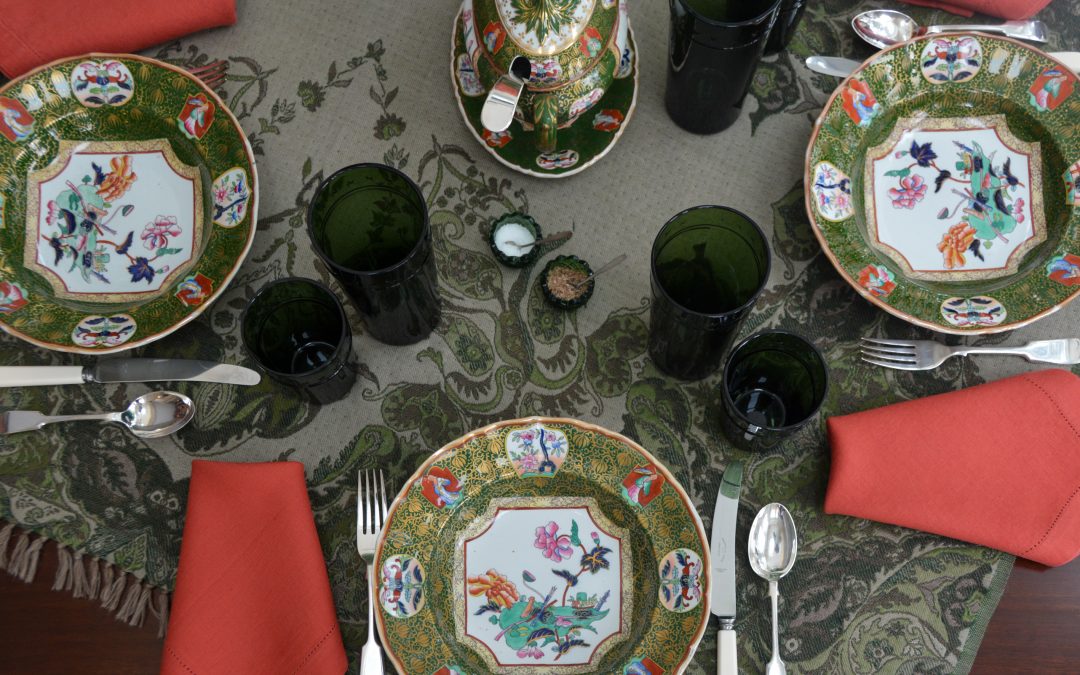 Ashworth Ironstone with Orange Parrot Tulips