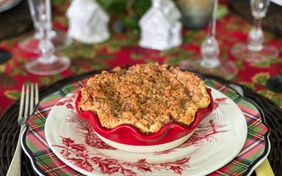 Crumble-Topped Cranberry Apple Pear Pie with Cheddar Crust