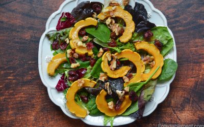 Roasted Delicata Squash Salad with Cranberries & Walnuts