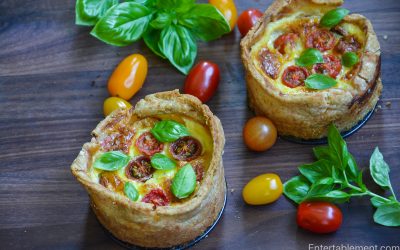 Tomato, Corn & Basil Tarts with Cheddar Pastry